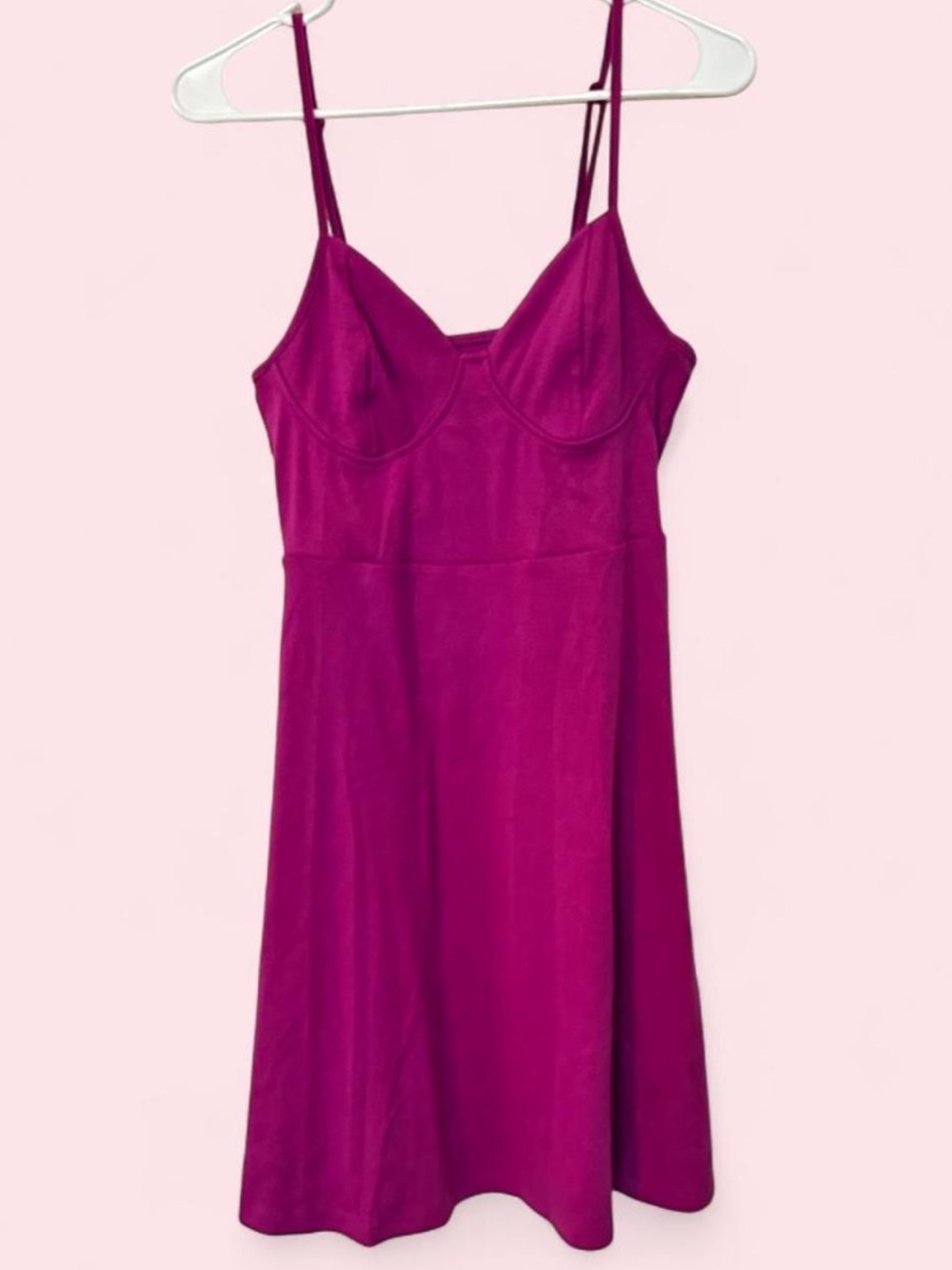 wild fable Fuchsia Slip Dress with Adjustable Spaghetti Straps